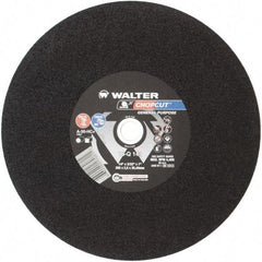 WALTER Surface Technologies - 14" 30 Grit Aluminum Oxide Cutoff Wheel - 3/32" Thick, 1" Arbor, 4,400 Max RPM, Use with Electric & Gas Powered Saws - Exact Industrial Supply