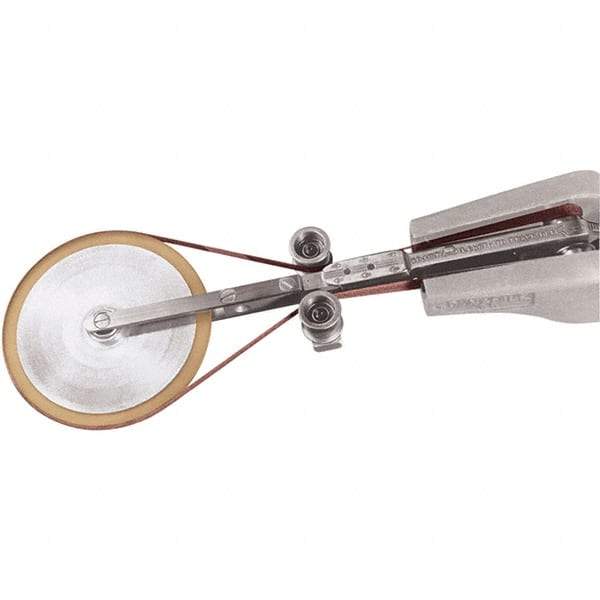 Dynabrade - 1/2" Wide Contact Wheel Assembly Arm - 34" Belt Length x 1/4" Belt Width, Flat, Urethane - Exact Industrial Supply