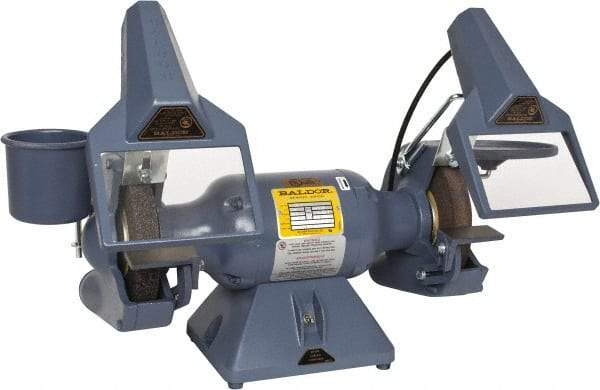 Baldor - 7" Wheel Diam x 1" Wheel Width, 1/2 hp Grinder - 5/8" Arbor Hole Diam, 1 Phase, 3,600 Max RPM, 115/230 Volts - Exact Industrial Supply