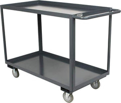 Durham - 1,200 Lb Capacity, 24" Wide x 48" Long x 37-3/4" High Service Cart - 2 Shelf, Steel, Hard Rubber Casters - Exact Industrial Supply