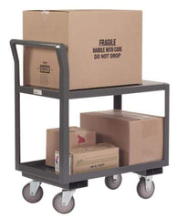 Durham - 1,200 Lb Capacity, 18-1/4" Wide x 33" Long x 37-1/2" High Service Cart - 2 Shelf, Steel, Hard Rubber Casters - Exact Industrial Supply
