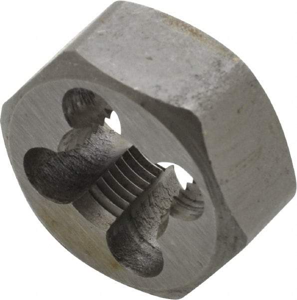 Interstate - 3/8-28 UNS Thread, 25/32" Hex, Right Hand Thread, Hex Rethreading Die - Carbon Steel, 3/8" Thick - Exact Industrial Supply