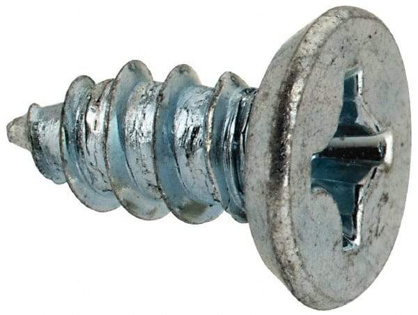 Value Collection - #12 Flat Head Phillips Sheet Metal Screw - Steel, 1/2" OAL, Grade 2 - Exact Industrial Supply