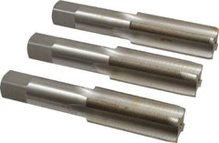 Interstate - M25x1.00 Metric Fine, 4 Flute, Bottoming, Plug & Taper, Bright Finish, High Speed Steel Tap Set - Right Hand Cut, 5-1/8" OAL, 2-1/2" Thread Length - Exact Industrial Supply