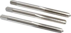 Interstate - M5x0.50 Metric Fine, 4 Flute, Bottoming, Plug & Taper, Bright Finish, High Speed Steel Tap Set - Right Hand Cut, 2-3/8" OAL, 7/8" Thread Length - Exact Industrial Supply