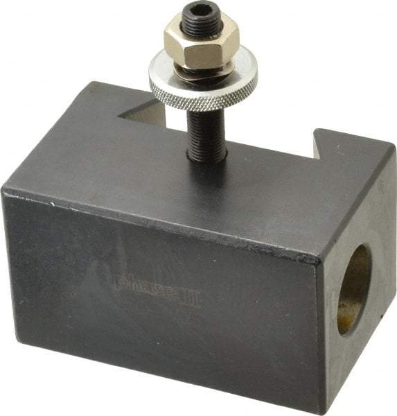 Phase II - Series CXA, #5 Morse Taper Tool Post Holder - 13 to 18" Lathe Swing, 2" OAH, 1" Centerline Height - Exact Industrial Supply