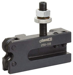 Phase II - Series AXA, #10 Knurling, Turning & Facing Tool Post Holder - 12" & Under Lathe Swing, 1-9/16" OAH, 1/2" Max Tool Cutting Size, 7/8" Centerline Height - Exact Industrial Supply
