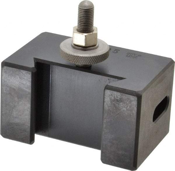 Aloris - Series CXA, #5 Morse Taper Tool Post Holder - 13 to 18" Lathe Swing, 2" OAH x 4-1/2" OAL, 1" Centerline Height - Exact Industrial Supply