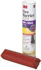 3M - 1/4" x 11" Stick Red Elastomer Fire Barrier Putty - 437°F Max Operating Temp, Series MP+ - Exact Industrial Supply