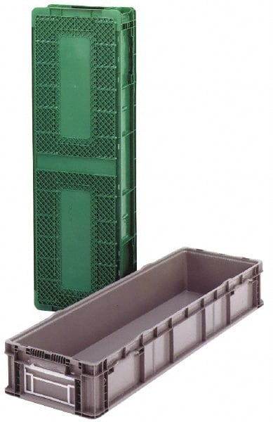 Polyethylene Storage Tote: 40 lb Capacity Green, Stacking