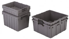 Polyethylene Storage Tote: 40 lb Capacity Gray, Nesting