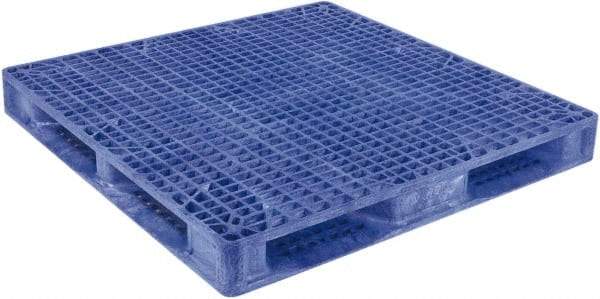 Orbis - 47.9" Long x 47.9" & Wide x 6.8" High Polyethylene Stackable Pallet - 30,000 Lb Static Capacity, 4,000 Lb Dynamic Capacity, Blue - Exact Industrial Supply