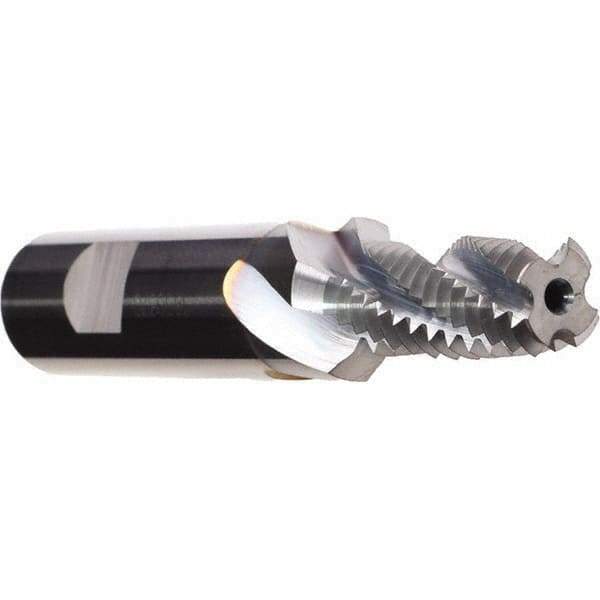 Emuge - M10x1.50 Metric, 0.3228" Cutting Diam, 3 Flute, Solid Carbide Helical Flute Thread Mill - Internal Thread, 20.15mm LOC, 80mm OAL, 12mm Shank Diam - Exact Industrial Supply