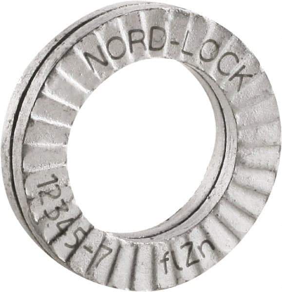 Nord-Lock - 1/2", Zinc Flake, Steel Wedge Lock Washer - Grade 2, 0.522 to 0.538" ID - Exact Industrial Supply