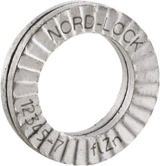 Nord-Lock - #10, 0.354" OD, Zinc Flake, Steel Wedge Lock Washer - Grade 2, 0.206 to 0.214" ID - Exact Industrial Supply