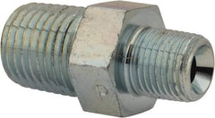 Parker - 1/2 x 1/4 Male Thread, Zinc Plated Steel Industrial Pipe Hex Nipple - MNPTF, 6,000 psi - Exact Industrial Supply