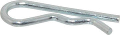Made in USA - 1/2 to 3/4" Shaft Diam, 1-15/16" Long, 1/8" Wire Diam, Hair Pin Cotter - MB Grade 2 Spring Steel, Zinc-Plated Finish - Exact Industrial Supply