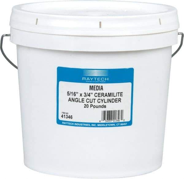 Raytech - Ceramic Plastic Blend Carrier, Polishing Tumbling Media - Cylinder Shape, Wet Operation, 5/16" Long x 3/4" High - Exact Industrial Supply