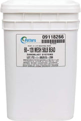 Made in USA - Medium Grade Smooth Glass Bead - 60 to 120 Grit, 50 Lb Pail - Exact Industrial Supply