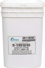 Made in USA - Medium/Fine Grade Smooth Glass Bead - 100 to 170 Grit, 50 Lb Pail - Exact Industrial Supply