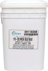 Made in USA - Fine Grade Smooth Glass Bead - 170 to 325 Grit, 50 Lb Pail - Exact Industrial Supply
