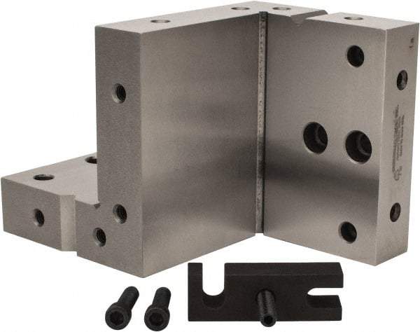 Suburban Tool - 4" Wide x 6" Deep x 4" High Steel Precision-Ground Angle Plate - Compound Plate, Machined Holes on Surface, Open End, 1" Thick, Single Plate - Exact Industrial Supply