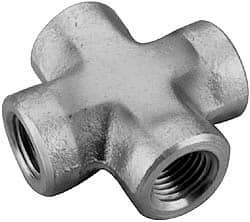 Parker - 1 Female Thread, Zinc Plated Steel Industrial Pipe Female Cross - FNPTF, 1,800 psi - Exact Industrial Supply