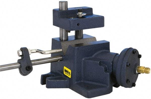 Heinrich - 1/8 to 3/4" Vee Capacity, Air Cross Hole Jig - 7-1/2" Long x 6-1/16" Wide x 5-1/4" High, 5/16 & 1/2" ID of Furnished Liners - Exact Industrial Supply