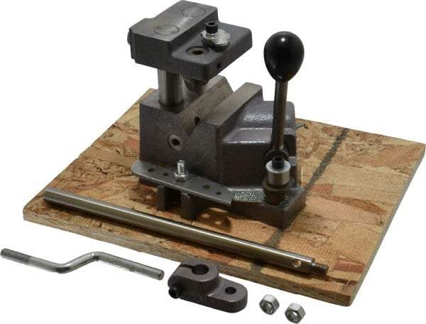 Heinrich - 1/8 to 3/4" Vee Capacity, Manual Cross Hole Jig - 9-1/4" Long x 6-1/16" Wide x 5-1/4" High, 5/16 & 1/2" ID of Furnished Liners - Exact Industrial Supply