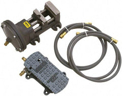 Heinrich - 4" Jaw Width, 4-5/8" Jaw Opening Capacity, Horizontal Stationary Machine Vise - Air Operation, 1 Station, 6-1/8" Long x 5-3/8" High x 1-5/16" Deep - Exact Industrial Supply