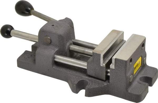 Heinrich - 3" Jaw Opening Capacity x 1-1/4" Throat Depth, Horizontal Drill Press Vise - 3" Wide x 3" High Jaw, Stationary Base, Standard Speed - Exact Industrial Supply