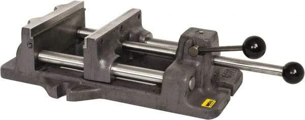 Heinrich - 8-3/16" Jaw Opening Capacity x 2" Throat Depth, Horizontal Drill Press Vise - 8" Wide x 8-3/16" High Jaw, Stationary Base, Standard Speed - Exact Industrial Supply