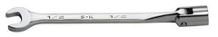 SK - 7/16" 12 Point Flexhead Combination Wrench - 7" OAL, Steel, Chrome Finish - Exact Industrial Supply