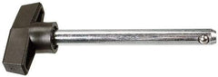 Value Collection - 1/4" Diam, 3" Usable Length, T Handle, Quick Release Pin - 3-3/4" OAL, Grade C1010/C1022 Steel, Zinc-Plated Finish - Exact Industrial Supply
