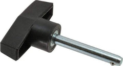 Value Collection - 1/4" Diam, 1-3/4" Usable Length, T Handle, Quick Release Pin - 2-1/2" OAL, Grade C1010/C1022 Steel, Zinc-Plated Finish - Exact Industrial Supply