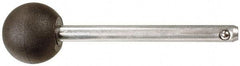 Value Collection - 3/8" Diam, 2-1/2" Usable Length, Ball Knob, Quick Release Pin - 3-3/8" OAL, Grade C1010/C1022 Steel, Zinc-Plated Finish - Exact Industrial Supply