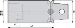 Kennametal - KM63UT, 4.724 Inch Long, Modular Tool Holding Extension - 2.48 Inch Body Diameter x 6.299 Inch Overall Length - Exact Industrial Supply