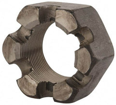 Value Collection - 1-3/4 - 12 UNF Grade 2 Steel Slotted Locknut - 2-5/8" Width Across Flats, 1-1/2" High, Uncoated - Exact Industrial Supply