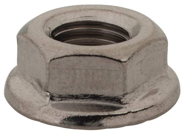 Value Collection - 5/16-24, 0.68" Flange Diam, Serrated Flange Nut - Grade 18-8 Stainless Steel, Uncoated Finish, 0.283" Flange Height - Exact Industrial Supply