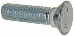 Value Collection - 1/2-13 UNC, 2" OAL, Steel Plow Bolt - Zinc-Plated Finish, Grade 5 - Exact Industrial Supply