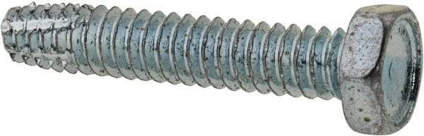 Value Collection - #10-24 UNC Thread, 1" Length Under Head, Hex Drive Steel Thread Cutting Screw - Hex Head, Grade 2, Point Type F, Zinc-Plated Finish - Exact Industrial Supply