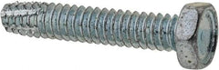 Value Collection - #10-24 UNC Thread, 1" Length Under Head, Hex Drive Steel Thread Cutting Screw - Hex Head, Grade 2, Point Type F, Zinc-Plated Finish - Exact Industrial Supply