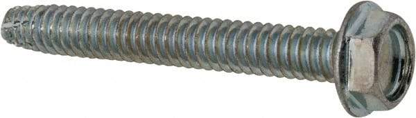 Value Collection - #10-24 UNC Thread, 1-1/2" Length Under Head, Hex Drive Steel Thread Cutting Screw - Hex Head, Grade 2, Point Type F, Zinc-Plated Finish - Exact Industrial Supply