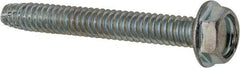 Value Collection - #10-24 UNC Thread, 1-1/2" Length Under Head, Hex Drive Steel Thread Cutting Screw - Hex Head, Grade 2, Point Type F, Zinc-Plated Finish - Exact Industrial Supply