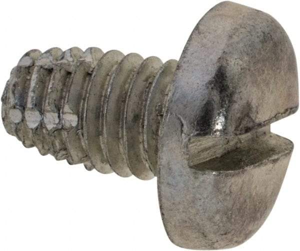 Value Collection - #10-32 UNF Thread, 5/16" Length Under Head, Slotted Drive Steel Thread Cutting Screw - Pan Head, Grade 2, Point Type F, Zinc-Plated Finish - Exact Industrial Supply