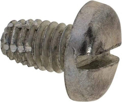 Value Collection - #10-32 UNF Thread, 5/16" Length Under Head, Slotted Drive Steel Thread Cutting Screw - Pan Head, Grade 2, Point Type F, Zinc-Plated Finish - Exact Industrial Supply
