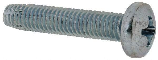 Value Collection - #10-32 UNF Thread, 1" Length Under Head, Phillips Drive Steel Thread Cutting Screw - Pan Head, Grade 2, Point Type F, Zinc-Plated Finish - Exact Industrial Supply