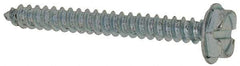Value Collection - #6 Hex Washer Head Slotted Sheet Metal Screw - Steel, 1-1/4" Length Under Head, Grade 2 - Exact Industrial Supply
