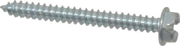 Value Collection - #10 Hex Washer Head Slotted Sheet Metal Screw - Steel, 1-3/4" Length Under Head, Grade 2 - Exact Industrial Supply