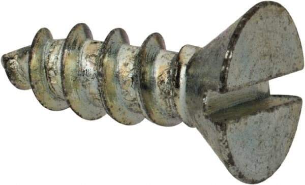 Value Collection - #10 Flat Head Slotted Sheet Metal Screw - Steel, 1/2" OAL, Grade 2 - Exact Industrial Supply